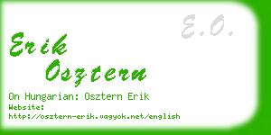 erik osztern business card